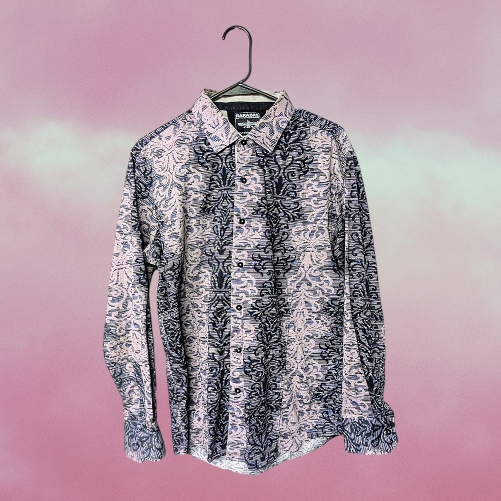 Men's Barabas Black and Pink Dress Shirt